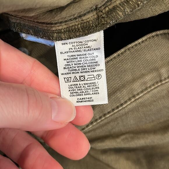 LOFT Olive Green High Waist Skinny Ankle Jeans Size 14 - Picture 5 of 12